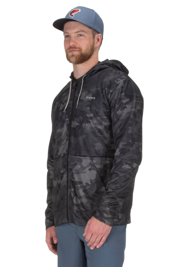 Simms Challenger Hoody Full Zip Hex Flo Camo Carbon Model Simms Challenger Hoody Full Zip Hex Flo Camo Carbon Model